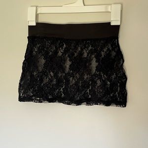 iHeartRaves - Black Lace Super Mini Skirt - Extra Small